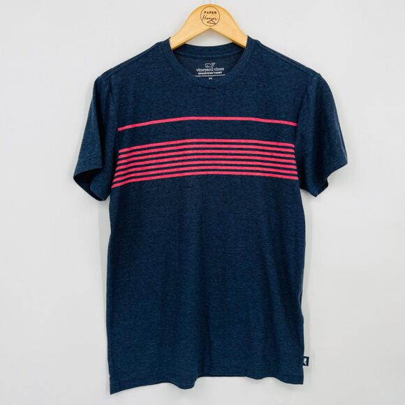 Vineyard Vines Palm Beach Chest Stripe Short-Sleeve Edgartown Tee, Size XS - Picture 1 of 9